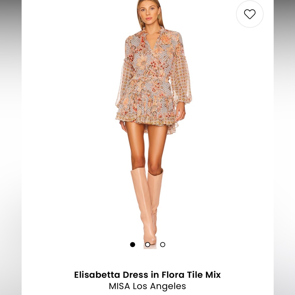 MISA Los Angeles Elisabetta Dress - Cream and Orange Floral